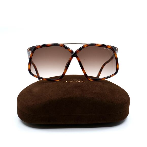 TOM FORD MERYL TF1038/S 52F HAVANA BROWN AUTHENTIC SUNGLASSES - Picture 6 of 14